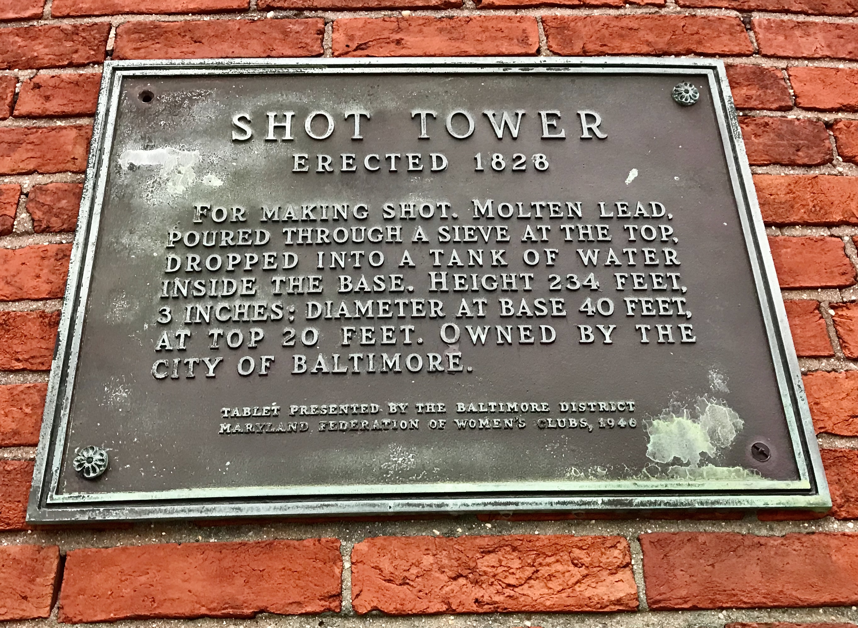Shot Tower Plaque